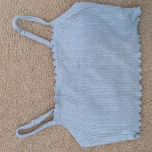 Gilly Hicks Hollister soft knit pointelle built in bra top w/ removable pads xs